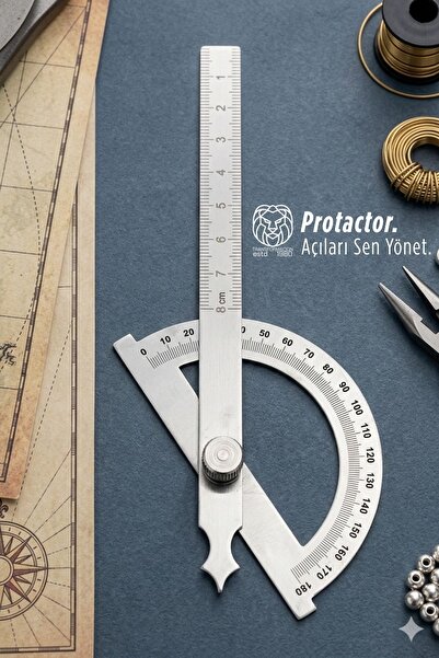 Transformacion 180 Derece Ayarlı Paslanmaz Çelik Açı Ölçer - Profesyonel İlet...