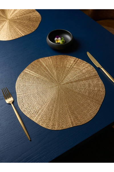 zyntech 6'lı Gold Lazer Kesim Dokulu Amerikan Servis Takımı