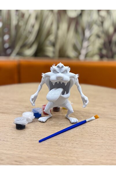 3D Baskı Tazmanya Canavarı figürü boyama seti 12cm-anahtarlık hediyeli