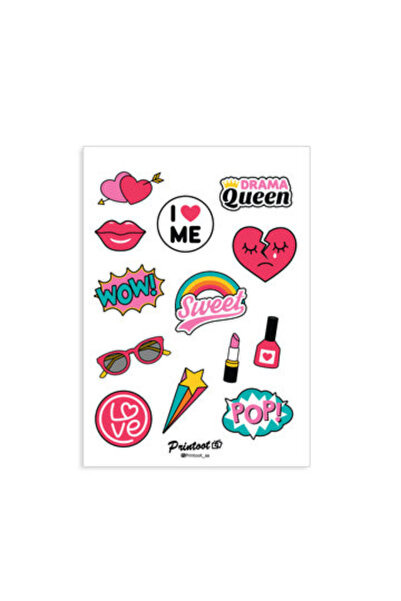 Printoot مجموعة ملصقات مزاجية بوب حلوة تضم اقتباسات من ملكة الدراما وملصقات أ...
