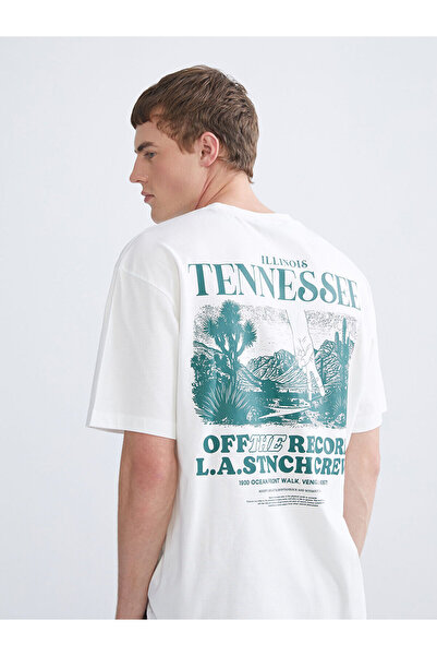 LC Waikiki Tricou pentru bărbați din bumbac pieptănat, imprimat, cu gât turna...