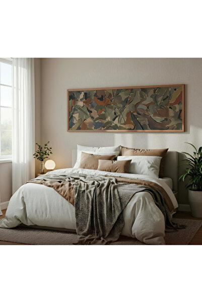 Tuba Decor Tek Parça Gerçek Ahşap Yatay Panorama Çerçeveli Tablo