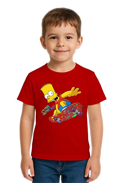SEDİRLİ Unisex Simpsons με τύπωμα Παιδικό μπλουζάκι από χτενισμένο βαμβακερό ...