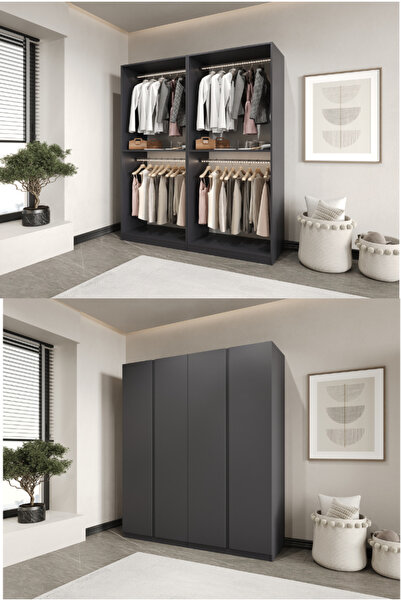 CANBAZ FURNİTURE Mira modüllü 4 MDF kapaklı %100 MDF(KURULUM DAHİL)