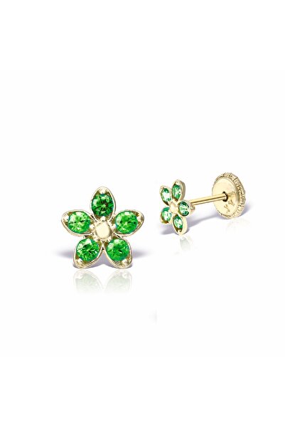 MOSV Protective Closure Earrings for Girls, 14 KT Gold