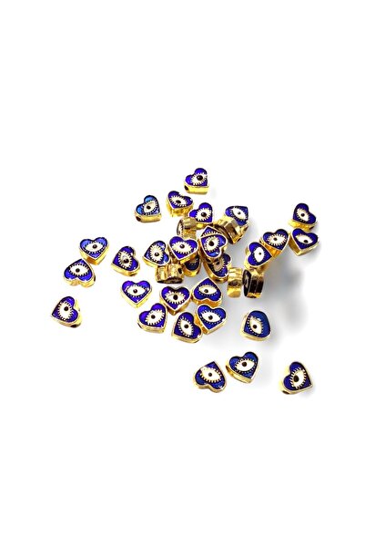 yiğit aksesuar Non-Blackening Lacquer Coating Heart Model Evil Eye Calf Eye S...