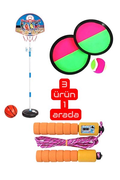 Oyuncakhane Ayarlanabilir Basketbol Potası 120cm + Sayaçlı atlama ipi ve At t...