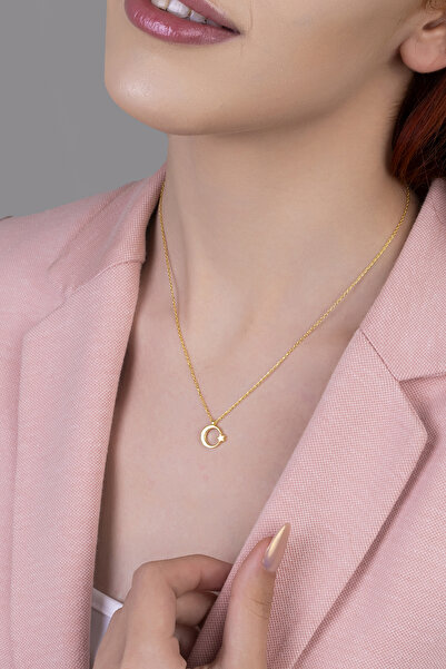 goldberia Minimal Tasarım Ay yıldız Kolye