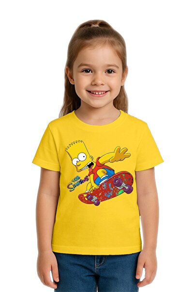 SEDİRLİ Unisex Simpsons με τύπωμα Παιδικό μπλουζάκι από χτενισμένο βαμβακερό ...