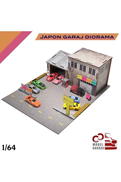 C&C Model Garage Japon Garaj Diorama 1/64 ölçek diorama maket model araç serg...