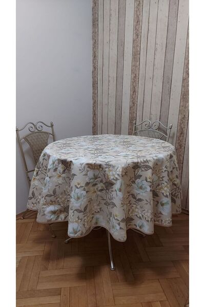 gonk Yuvarlak,country desenli,duck (SIVI İTİCİ ,LEKE TUTMAZ) kumaş,masa örtüsü