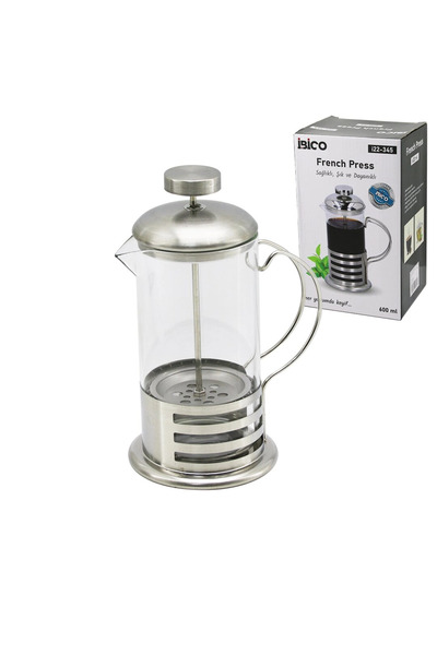 shopwave French press metal cage - metal lid 600ml glass herb strainer (5047)