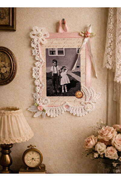 Liner Studio Fotoğraflı Dantel Anı Çerçevesi, sevgiliye hediye, anneye hediye