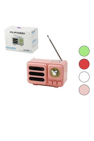 shopwave KRM WİRELESS HOPARLÖR - SPEAKER - RADYO IŞIKLI USB ŞARJLI RENKLİ KASA - BRONZ ÇERÇEVE USB - DC 5V -