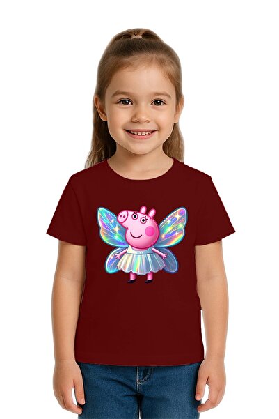 SEDİRLİ Unisex Peppa Pig Printed Children's T-Shirt Cotton Combed Cotton Fabric