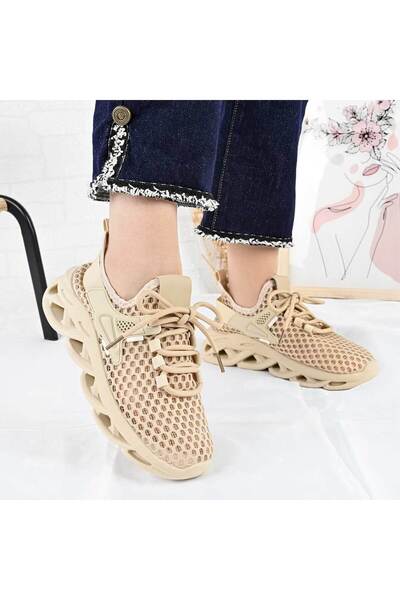 Tmall Women's Sports Shoes with mesh inserts, D1490, Khaki