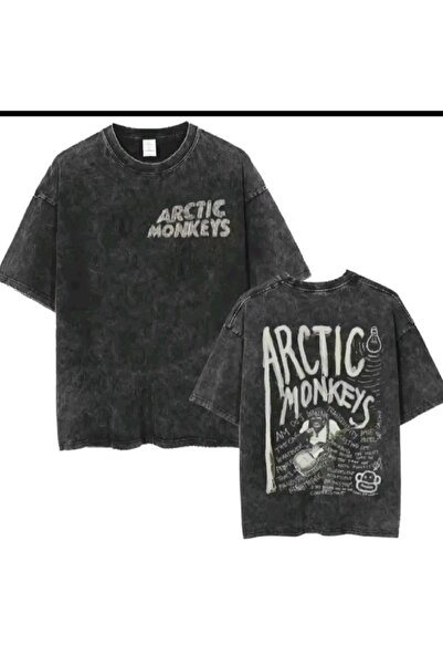 Vordevia Arctic Monkeys Printed Washable Oversize T-Shirt Unisex Vintage Comf...