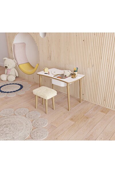 özgürce Çocuklar İçin Renkli Montessori Çekmeceli Aktivite Çalışma Masası ve ...