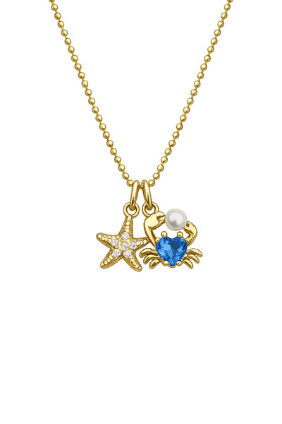 Sade Accessory Yıldızlı Mavi Taşlı Yengeç Kolye