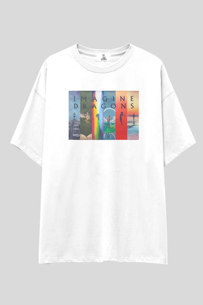 UmbraWear Imagine Dragons Oversized t Shirt |   Unisex 100% Cotton White Prin...