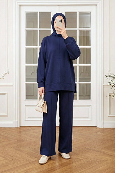 MODAQU Çimalı Tunic Trouser Set - Navy Blue
