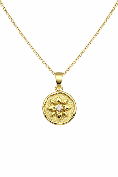 Sade Accessory Çiçek Desenli Vintage Kolye