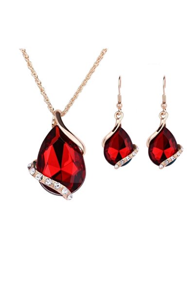 takantakana Stylish Drop Stone, Trendy Zircon Stone Embellished Jewelry Set (...
