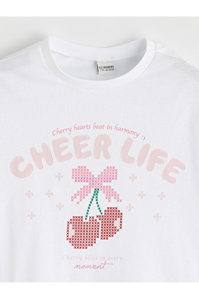 LC Waikiki Crew Neck Short Sleeve Printed Girl's T-Shirt