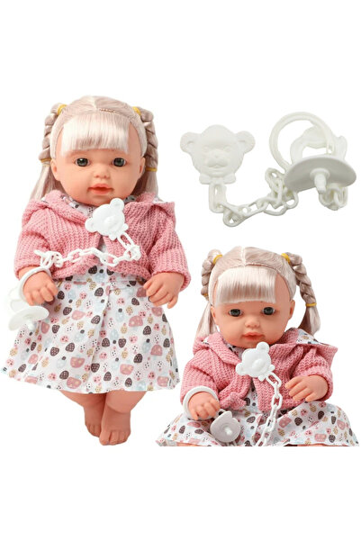 LEAN Baby doll with dress, sweater and pacifier – sound effects, 3 years+