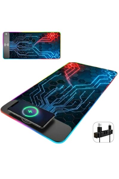 PRAXELL RGB Mouse Pad With 15W Wireless Charging, Gaming Mousepad 900x300 mm,...