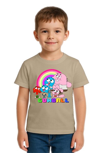 SEDİRLİ Tricou unisex pentru copii Gumball cu imprimeu bumbac moale țesături ...