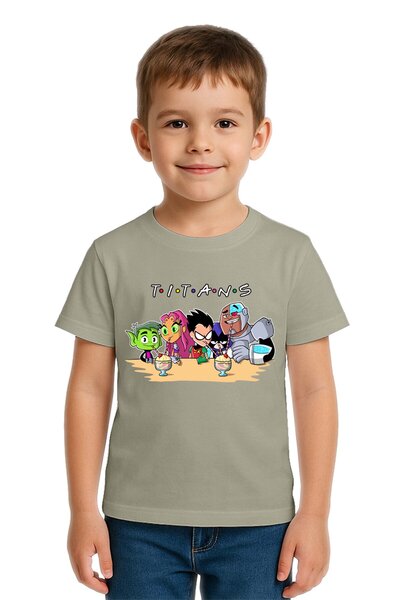 SEDİRLİ Tricou unisex pentru copii Teen Titans Go cu imprimeu bumbac bucăți d...