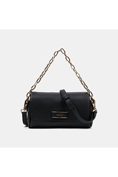 Desa Kadın Siyah Gold Zincir Detaylı El ve Omuz Çantası