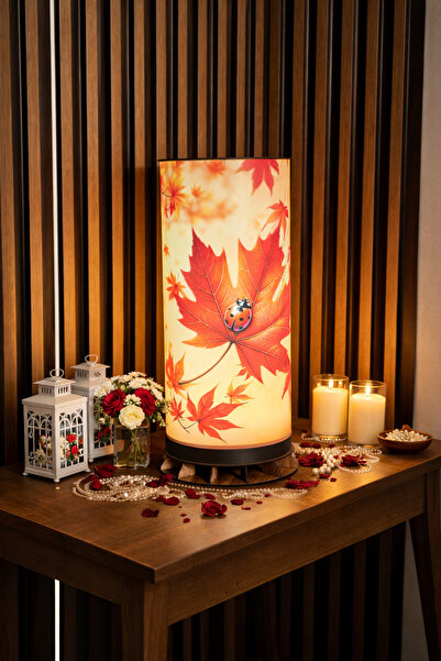 OMATEK SMART TECHNOLOGIES 🍁   Autumn Leaf and Ladybug Patterned Led Table La...