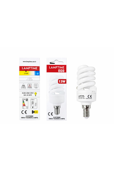 AYAZ ELEKTRİK 13W SPİRAL TASARUFLU AMPUL E14 DUYLU SARI IŞIK 2700K