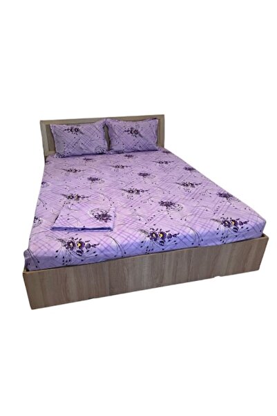 OEM Set in de pat 4 piese pentru 2 persoane, bumbac, violet, 160x200 cm