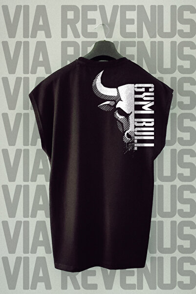 Vordevia Gym Bull Omuz Sırt με τύπωμα Zero Sleeve 100% Βαμβάκι Αθλητικό μπλου...