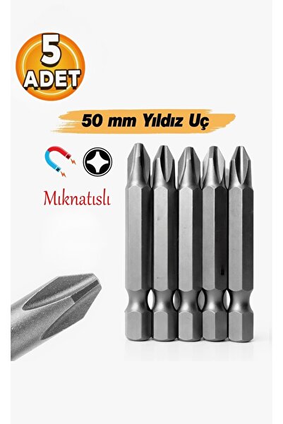 Star STR1370 Kare Yıldız İnce Uçlu Yıldız Bits Uç PH 1x50 mm Vidalama Ucu (5 ...