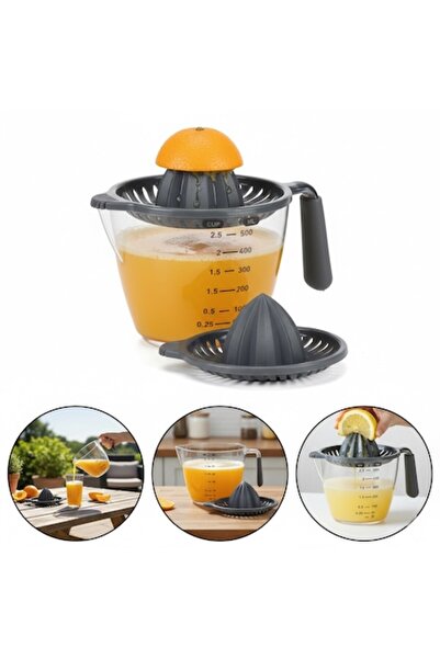 BREZIUM Storcator manual citrice, 500 ml, 15x12x15 cm, Gri/Transparent,