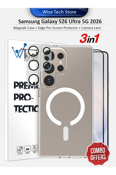 Wtech غطاء حماية ماج سيف 3 في 1 لهاتف سامسونج جالاكسي إس 26 ألترا، واقي شاشة،...