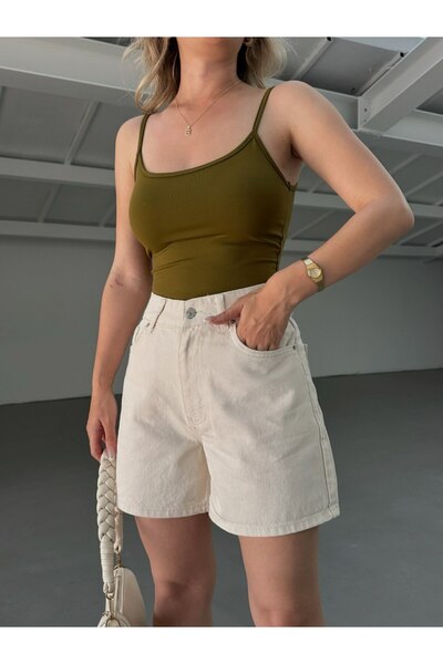 Aida Fashion Denim şort yıkamalı klasik model