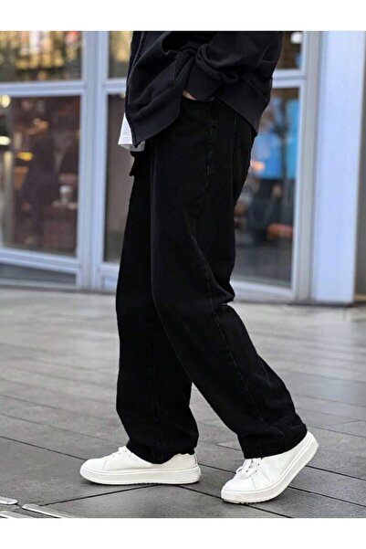 oraystore Men's Oversized Jean Pants Wide Leg Comfortable Fit Casual Street S...