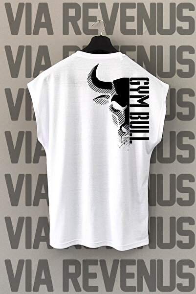 Vordevia Tricou sport Gym Bull Shoulder Back cu imprimeu Zero Sleeve bumbac 100%