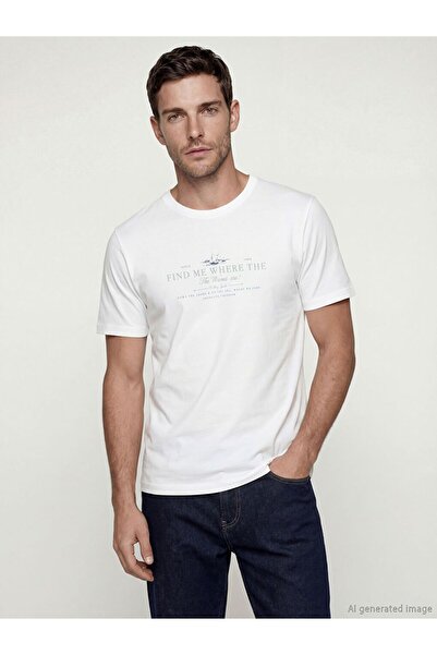 LC Waikiki Crew Neck Printed Combed Cotton Men's T-Shirt