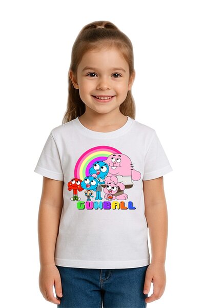 SEDİRLİ Tricou unisex pentru copii Gumball cu imprimeu bumbac moale țesături ...