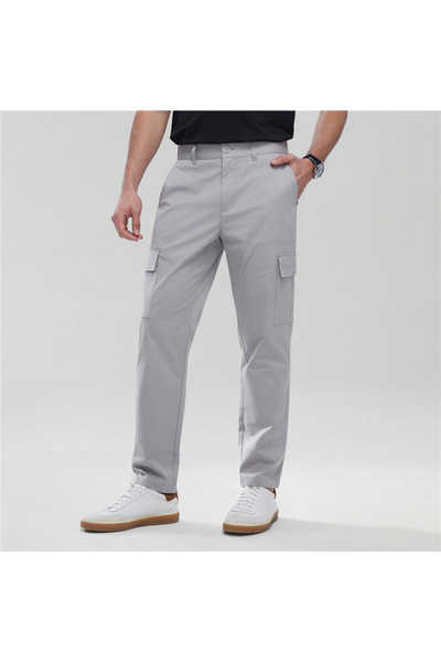 Giordano Men’s Relaxed Stretch Twill Cargo Khakis