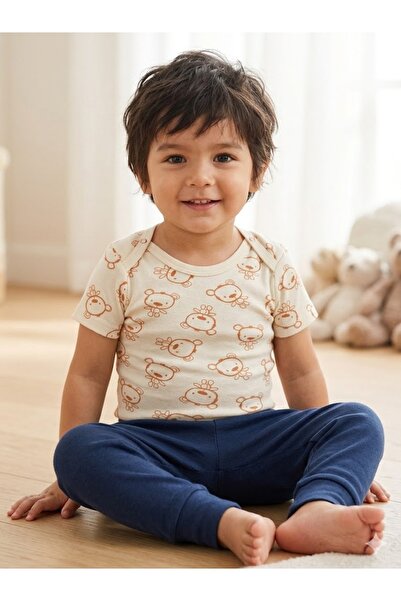 Şimo Butik Girl Boy Child Baby Long Sleeve Snap Fastener Bodysuit-Badi 100% O...