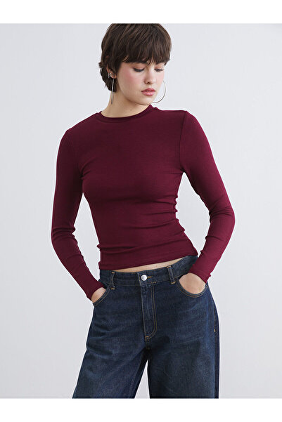 LC Waikiki Özmarka Νέα Σεζόν Γυναικείο Κορμάκι με Λαιμόκοψη Ποδηλάτου και Ριμ...