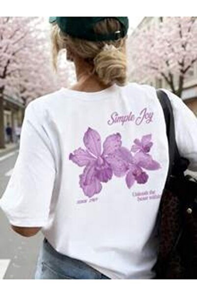 gencerco Απλή Χαρά Μορ Ντέτσιλι με τύπωμα Premium oversized Μπλουζάκι