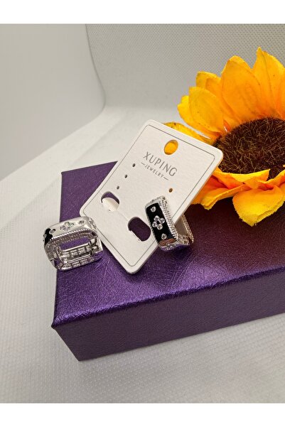 XUPING JEWELRY Zircon Stone Square Model Ring Steel Earrings